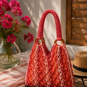 Sac cabas en macramé